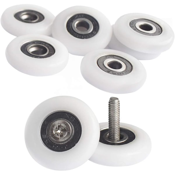 8-pack duschdörrskivor, 25 mm hjul, duschkabin rost,