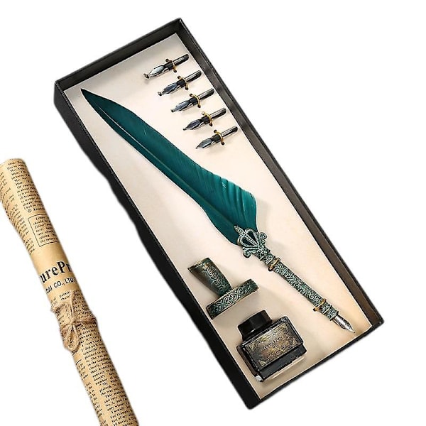 Europeisk vintage-gåspenna set presentask Harry Potter gåspenna set gotisk kropp dopp bläckpenna BRANCH