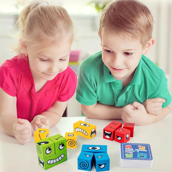Ansigtsforandrings Magic Cube Uddannelsesmæssige Puslespil Legetøj Fidget Legetøj Cube Mini Brætspil