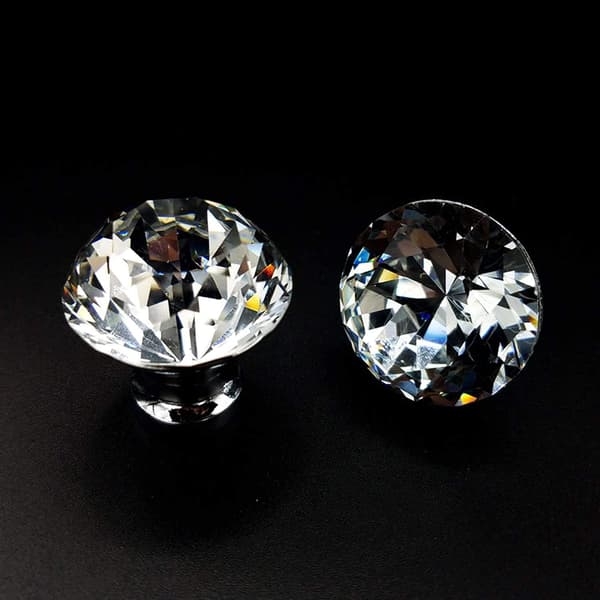 12 st Kristallknoppar - Lådknoppar Kommodknoppar 30mm Glas Diamantknoppar Drag
