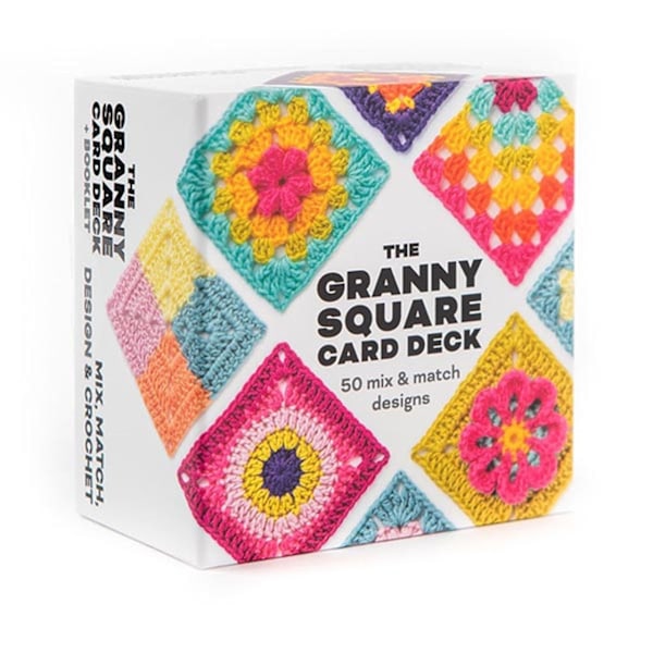 Granny Square Deck 50 Mix & Match Designkort Voksen Strikkesæt Granny Square Hæklet Deck