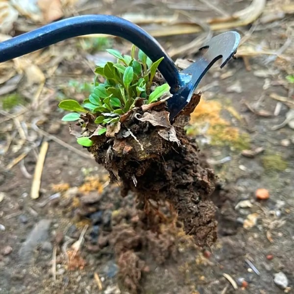 Multifunktionellt verktyg för manuell ogräsrensning Hushållsplanteringsmaterial för trädgården Svart Black long