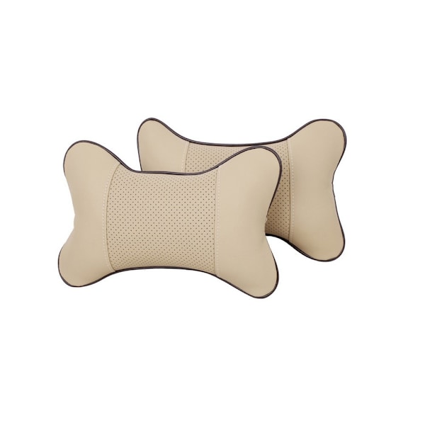 x Bilkudde Nackkudde Bil nackstöd kudde Nackstöd kudde för huvud nacke (beige) Beige