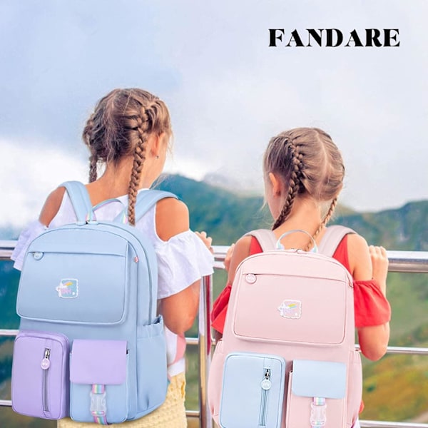 Vanntett skolesekker for barn Ordinary light blue small