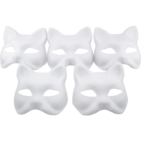 Rävmasker för Halloween, 5-pack