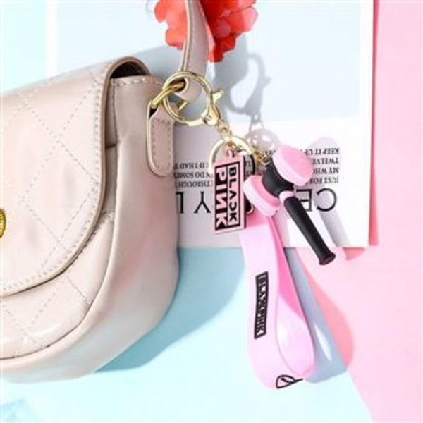 Sort Pink Blød Silikone Nøglering Frozen Fan Cheer Stick - Pink