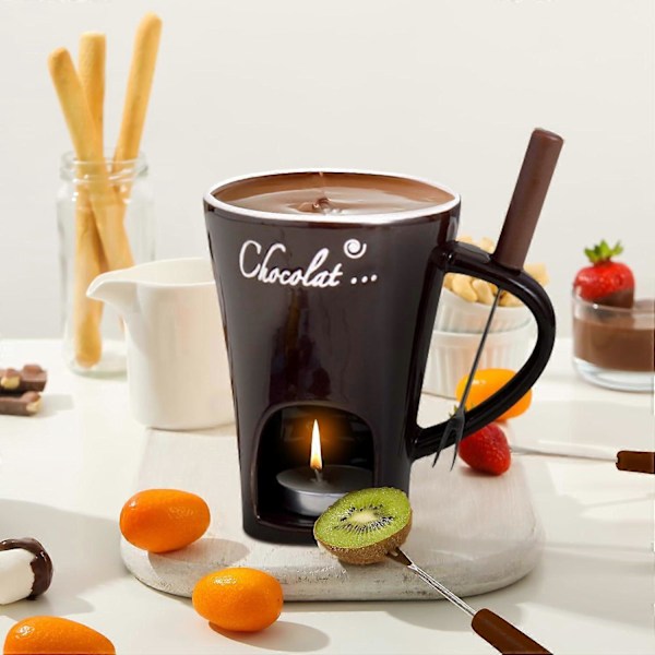 Suklaafondue Muki Kahvikuppi Suklaan Sulatus Muki Haarukalla Fonduepata Lämmitin Muki Makeinen Hot Pot Makeisten Juuston Ruoanlaittoon Jälkiruoka coffee