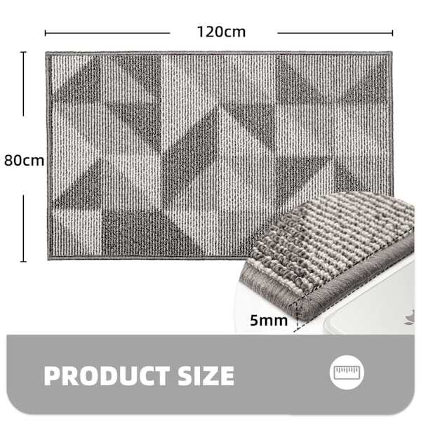 Ovimatto 80X120cm, Liukumattomat Ovimatot Konepestävä Imeytyvä Ovimatto Sisätiloihin, Eteiseen, Terassille, Käytävään, Lemmikkieläimille Ja Koirille
