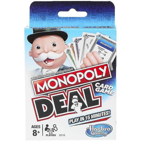 Monopoly Deal Snabbt Spelkortspel För Familjer, Barn Från 8 År Och Uppåt Och 2-5 Spelare