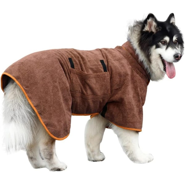Hundetørrekåbe Badekåbe Håndklæde, Mikrofibermateriale Hurtigtørrende Superabsorberende Hundebadekåbe Kaffe Coffee L