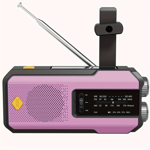 Handvevsradio Bärbar AM/FM, väderradios nödsituation
