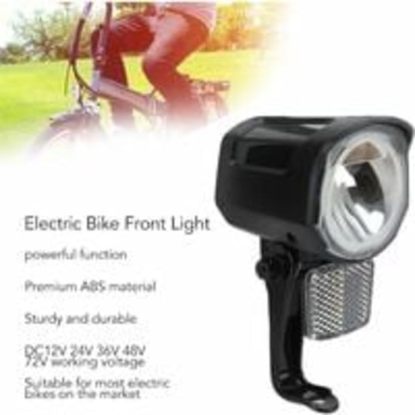 Elektrisk sykkel frontlys, front sykkellys, DC12V til 72V LED-lys SM-kontakt 2-polet ABS slitesterk Ebike-frontlys for elektrisk sykkel
