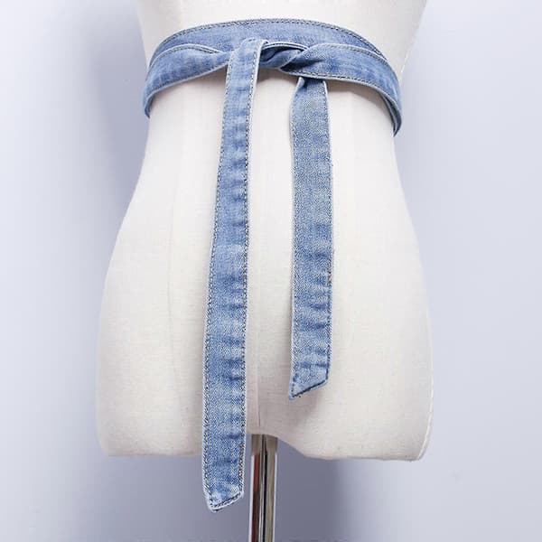 Jeans Midjebälte för Kvinnor Justerbart Knytbälte för Kappa Vindjacka Midja Dekorativt Jeansbälte{AZC} light blue