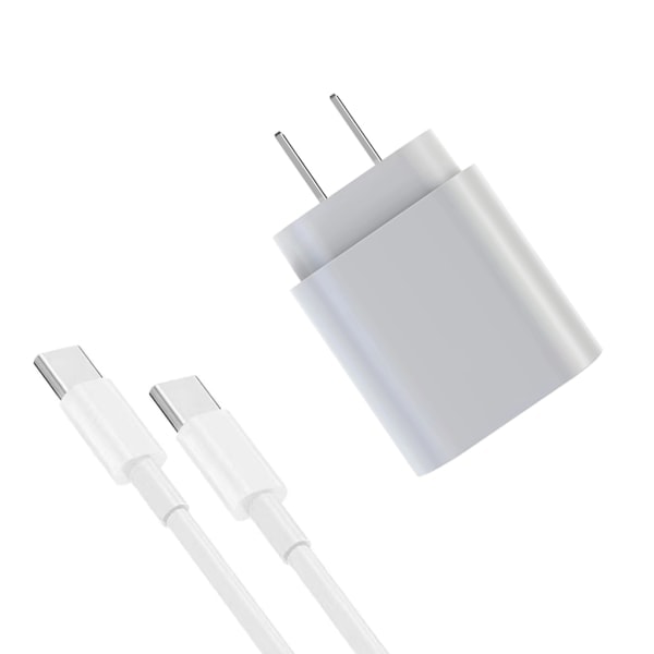 USB-C Opladningskontakt Hurtig og Sikker Telefonopladningsadapter til GalaxyS23, S22, S21, S20, S10, Note 20, A53, A52, A33 A7 White - US