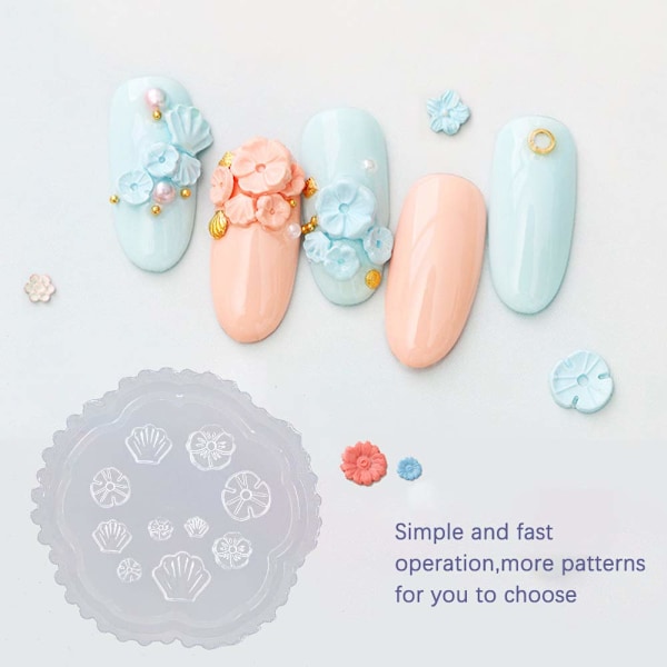 5 st Blommor 3D Silikonform Nagelkonst Skulpteringsform för DIY Nagelkonst Dekorationer Tillbehör Nagelkonst Mallar Huvudvårdsverktyg_xx