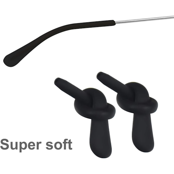 4 par brillespidser silikone anti-slip bløde komfortable sili
