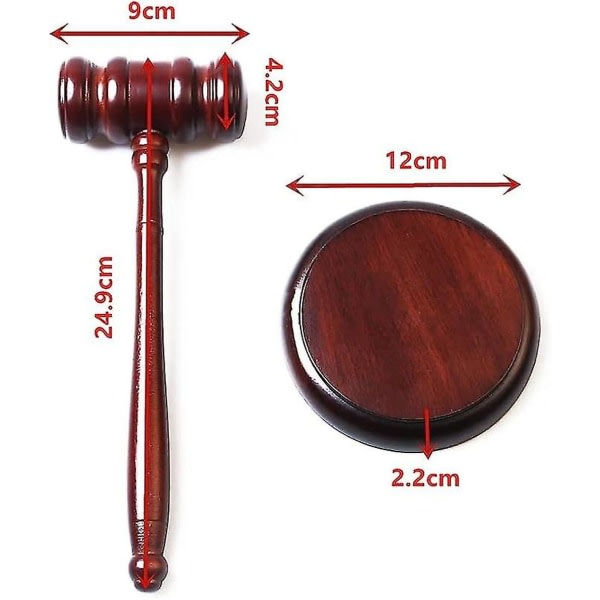 Træhammer og sæt Træhammer og rund hammer lydblok Perfekt til auktionssalg af dommeradvokater