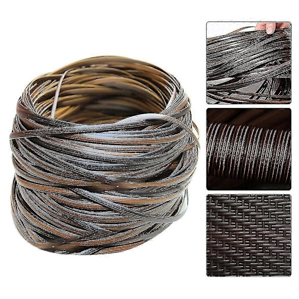 32m Udendørs Møbelreparationssæt Høj Styrke Plastik Rattan Flet Flad Bærbar Ny Brown