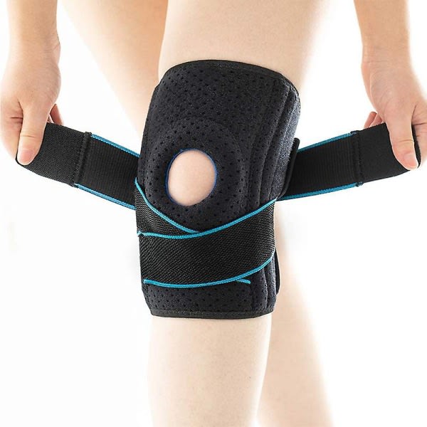 Knee protector for outdoor sports with side stabilizers Adjustable knee support