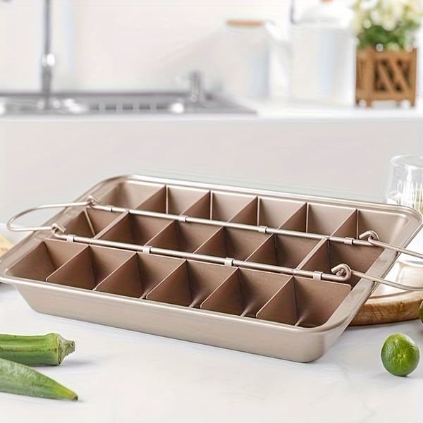 Rektangulær bageform med rumdelere, non-stick, fortykket til ovnbrug, perfekt til daddelkager