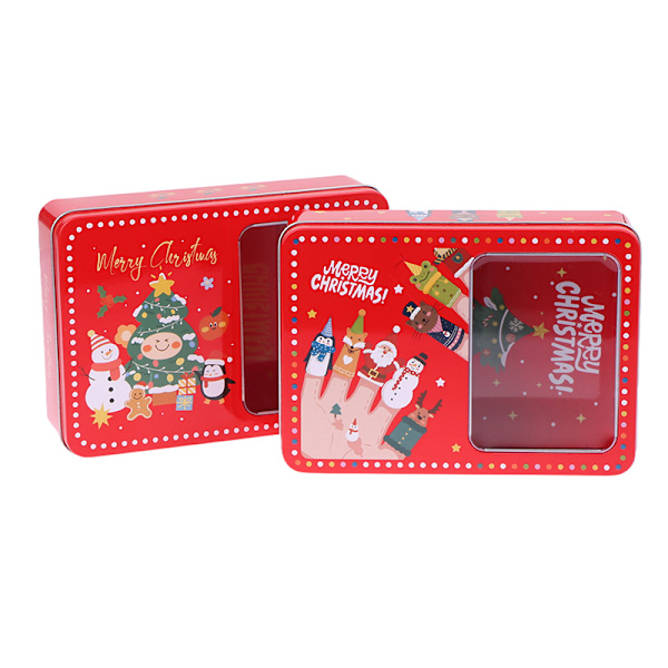 Julegodteriboks i blikk, rektangulær, Merry, gaveoppbevaring, B C