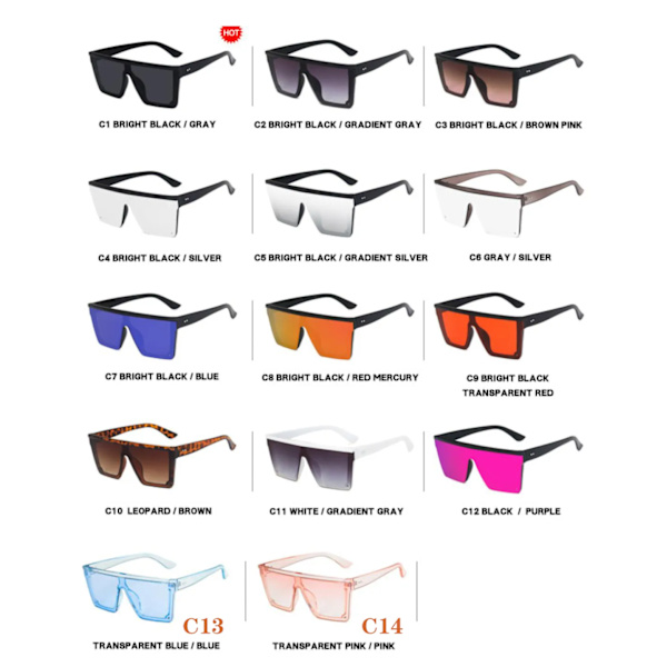Uusi trendi iso yhden kappaleen kehys Uv400 aurinkolasit Street Shot ajolasit Leopardi-Tee Leopard brown