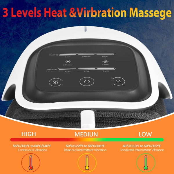 Knämassager i ett stycke med uppvärmning och knådande smärtlindring Uppladdningsbar LED-skärm för artritmassager och ledvärmare