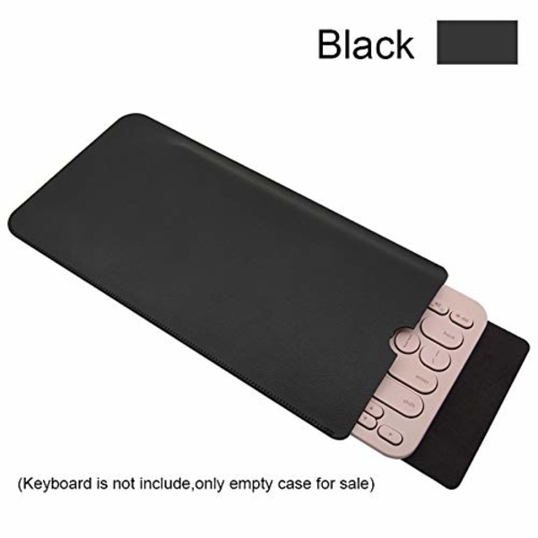 PU-läder bärbar tangentbordsfodral förvaringsväska dammtät skyddande väska för Logitech K380 Multi-Device Bluetooth-tangentbord (svart)