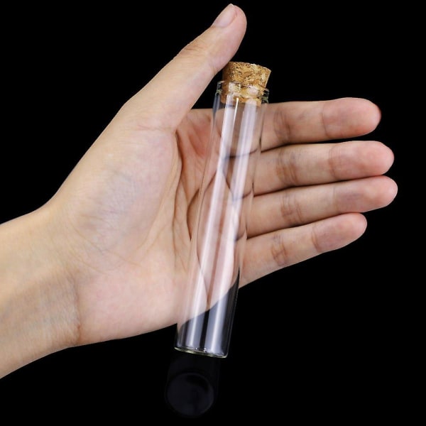 30 kpl 25 ml lasikoeputkia, 20100 mm kirkkaita litteitä koeputkia korkkitulpilla tieteellisiin kokeisiin, kylpysuolan ja makeisten säilytykseen