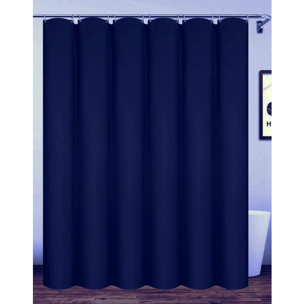 Homehold 200x200cm Marineblå baderomsgardin med kroker, ekstra lang polyester vanntett dusjforhengMerke: Homehold