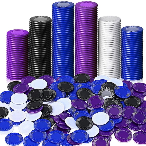 400 kpl muovisia pokerimerkkejä Pelimerkit 4 väriä laskurikortti pelaamiseen Counting bingo pelimerkit kortti , 2