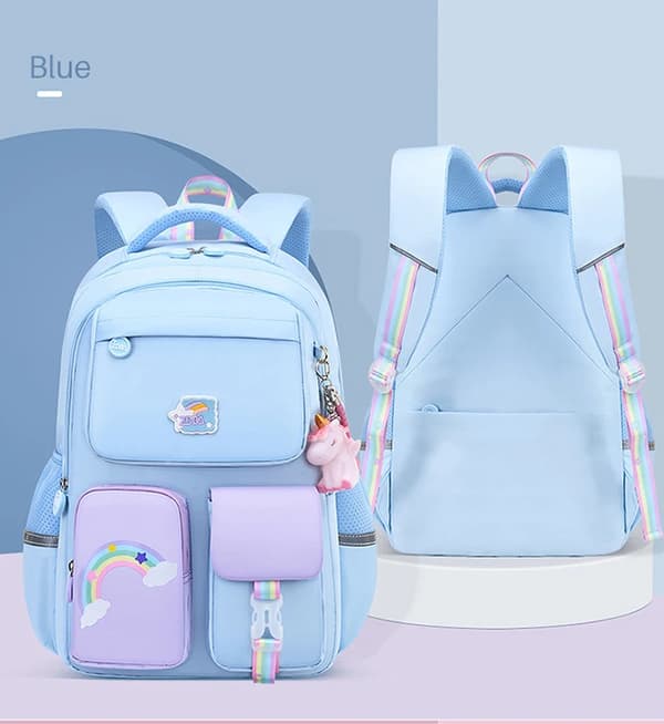 Kevyt koulureppu pojille ja tytöille Pink small backpack(double layer)