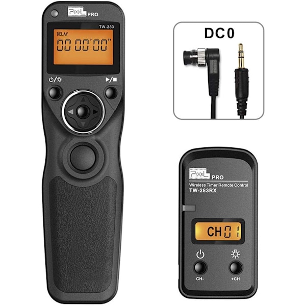 TW-283 DC0 2.4G langaton kaukosuljin yhteensopiva Nikon D850, D800, D810, D700, D200, D300, D500, D1, D2, D3, D4,