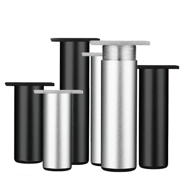 4 st/set Metallben Möbelben SVART 6CM Svart Black 6 cm