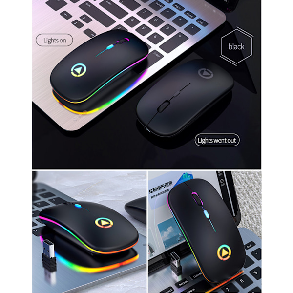 Bluetooth-mus, trådløs oppladbar mus for MacBook Pro/MacBook Air, trådløs Bluetooth-mus for bærbar PC/PC/Mac/iPad Pro/datamaskin