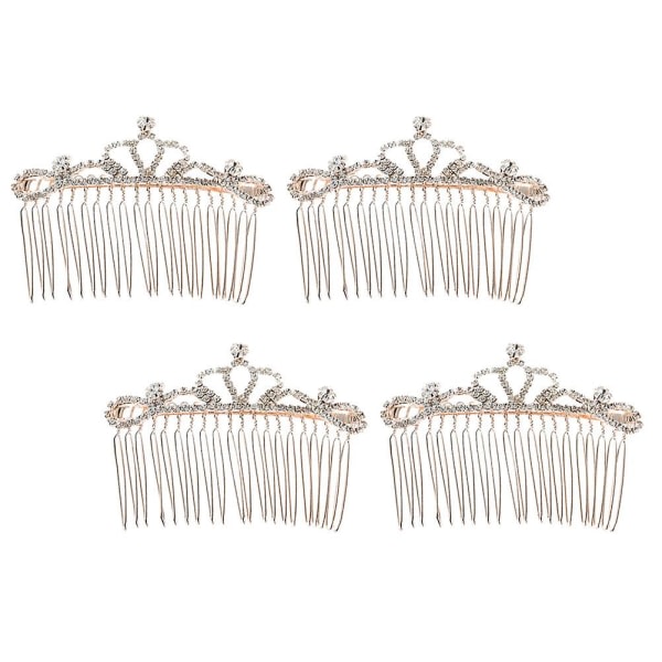 4 stk. Rhinestone Hair Comb Bang Hair Insert Comb Elegant hovedbeklædning til kvinder kreative hovedbeklædning (stil A) (9X4,5 cm)