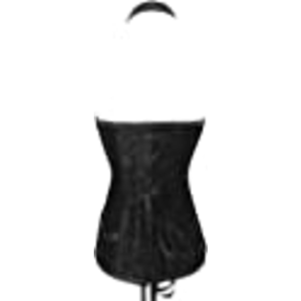 Retro Goth Steampunk-korsett med stålbein for kvinner, X-Black
