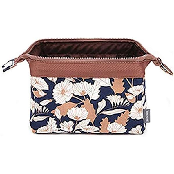 Kosmetiikkakassit, Vedenpitävä Polyesteri-Puuvilla Meikkikassit Kannettava Matkustus Toilettitarvikkeiden Pesukassi Flamingo Leaf
