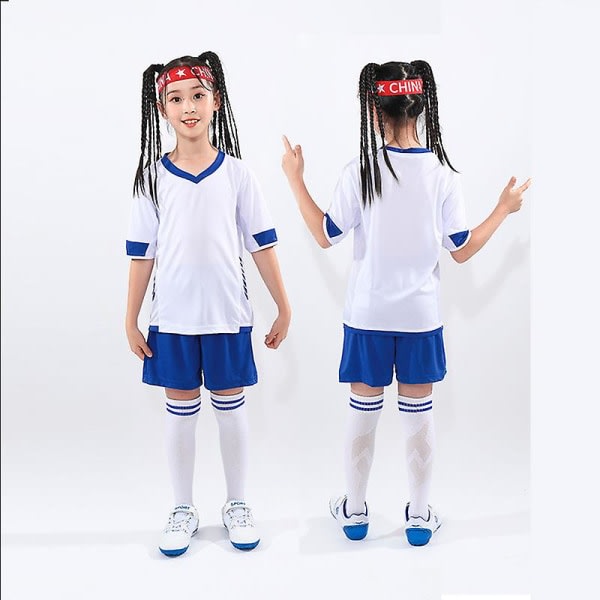 Fotballdrakt for barn Fotballdrakt Fotballtreningsdrakter Sportsklær Hvit 20 (120-130 cm)