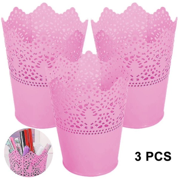3-hulls sminkebørsteholder, sminkebørsteholder, klar (rosa)