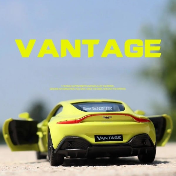1/36 Scale Aston Martin Vantage leluautomalli metalliseos Diecast Vedä takaisin Staattinen simulaatio Vaakamalli Auto Pojat Lahjalelut Matkamuisto Valkoinen