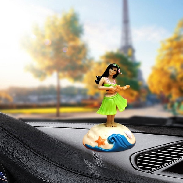 Hula Girl Instrumentbræt Bobbleheads Rystende Ornament Figurer Gave Dansende Legetøj Hula Dancer Girl Til Hjem Bil