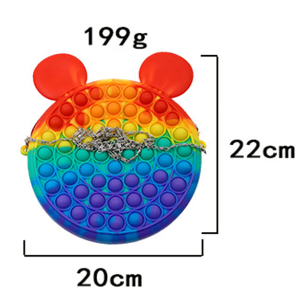 Push Bubble Fidget Legetøj Sensorisk Legetøj Simple Dimple Purse Håndtaske Rainbow antler