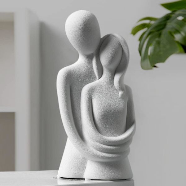 Moderne keramisk skulptur par statue abstrakt gave til stue skrivebord og boligindretning
