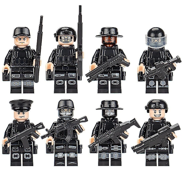 8-24 kpl/setti Minifiguuri Erikoisjoukot Sotilas Kootut Palikat Lelut Rakennuspalikat Lapsille Lahja 8Pcs SWAT