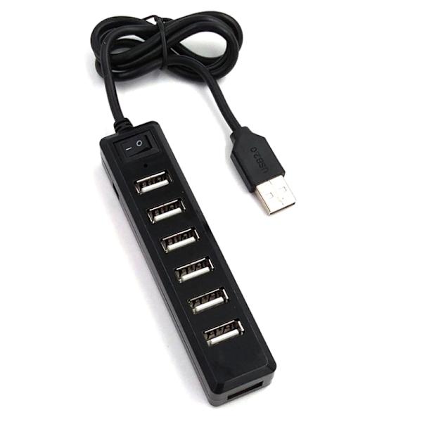 USB-hubb 7-portars expanderadapter USB 2.0-hubb Multi USB-splitter black