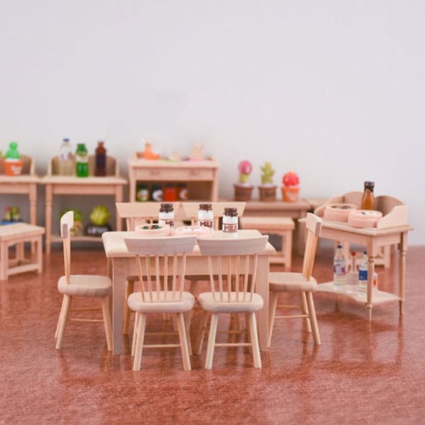 kpl Miniatyyri tuoli Tiny Kodin kalusteet Minituolimalli Malli Tiny Furniture（8,2X4,2CM，Beige）