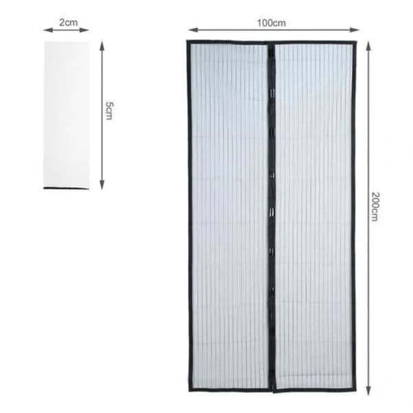 Mosquito net with magnet for door / Insect curtain - Insect net Black Svart