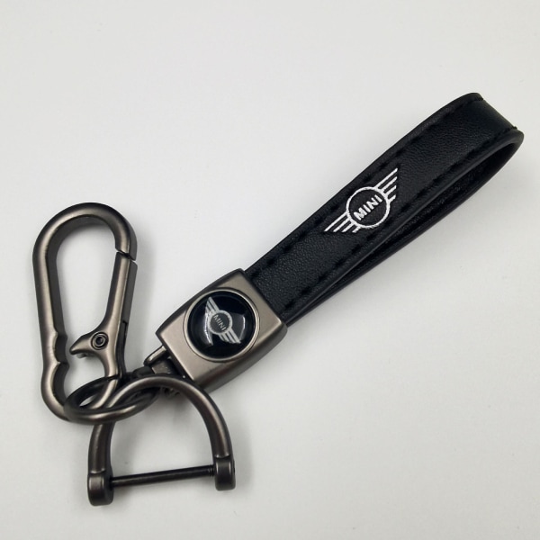 Bil Læder Cykel Nøglering Metal Finish | Kraftig Nøglering | Nøglering Og Krog Montering Gun Farve Hardware Gun Color Hardware MINI