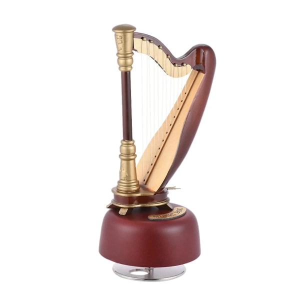 2023 Uusi Klassinen Wind Up Harppu Musiikki Box Rotary Musiikkibassosoitin Miniatyyri Replica Artware